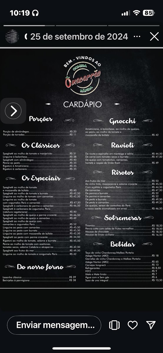 Menu O Macarrao - Restaurante Italiano-4